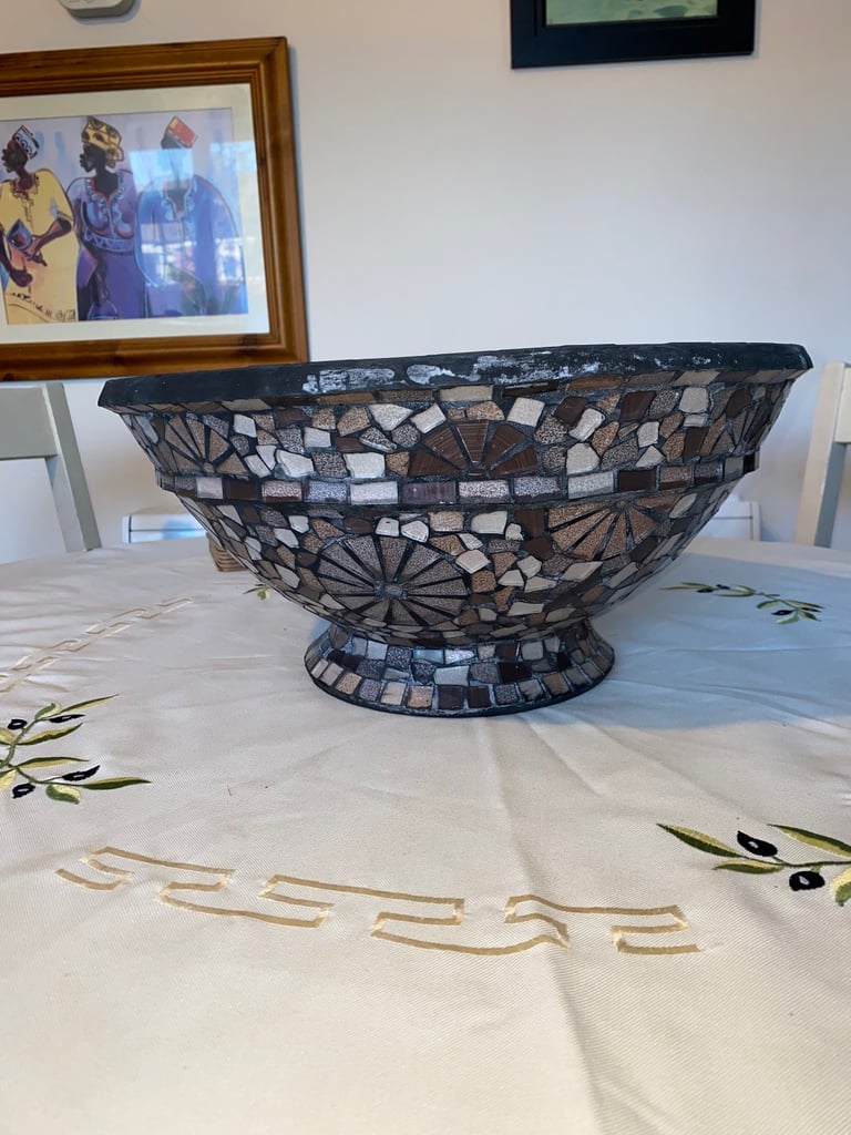 image for An unusual large heavyweight mosaic bowl 