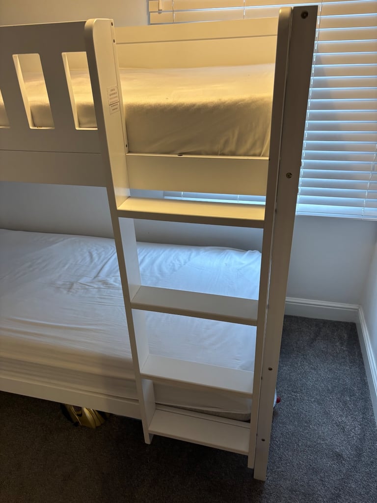White Wooden Bunk Beds 