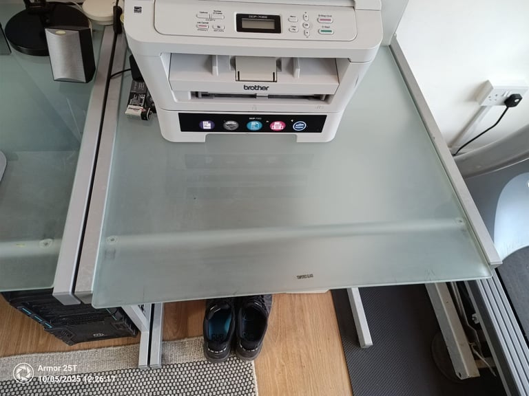 Home Office Desk (L-Shaped Glass Desk from John Lewis) for Sale - Collect from Faversham (Kent)