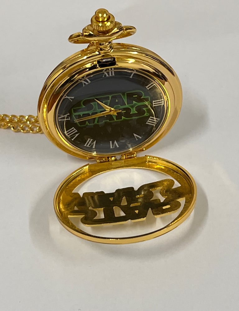 Brand New Star Wars Gold Pocket Watch with Chain