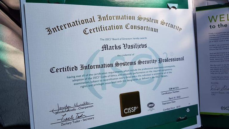 image for purchase Original CISSP Certificate