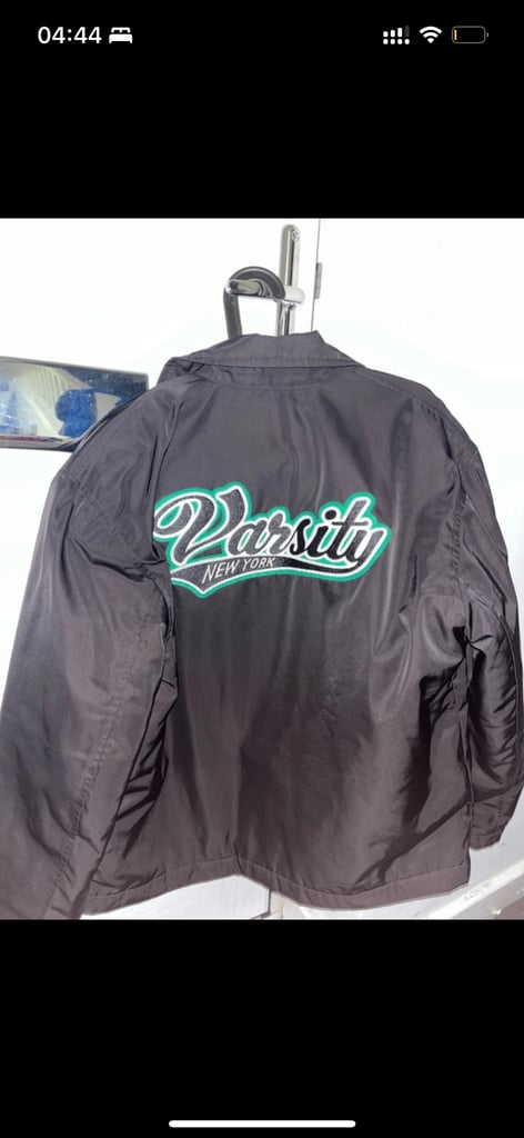 image for Black varsity bomber jacket