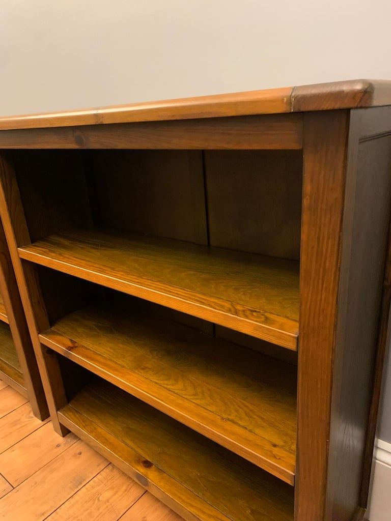 Low 3-Shelf Wooden Bookcases – excellent condition