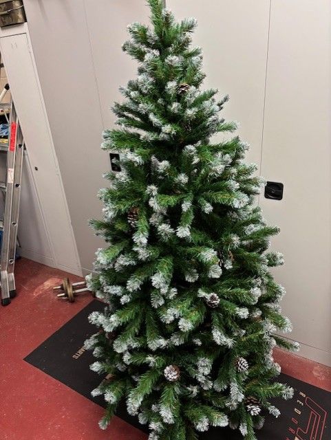 6 ft Artificial Christmas Tree - Express Spruce with Cones