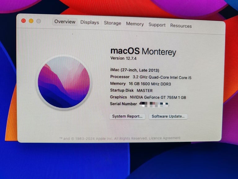 Apple iMac 27-inch Late 2013 3.2GHz Quad Core Intel i5 1TB HDD, 16GB RAM, OFFICE ETC