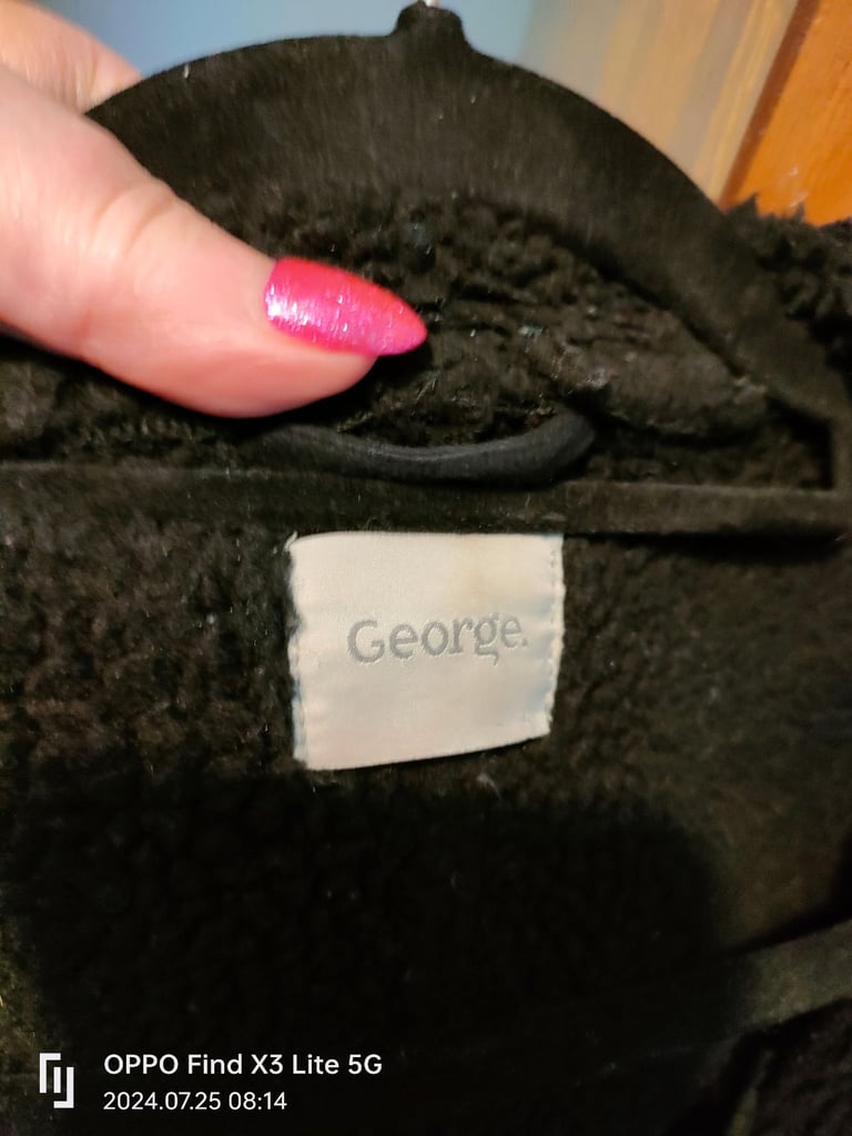 Ladies black parka style coat size 12