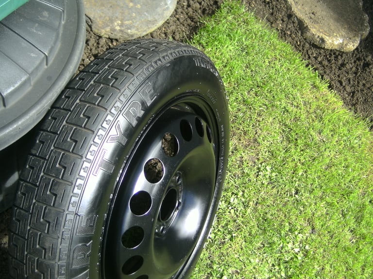 ONE,NEW/AS NEW,VAUXHALL 5 STUD,5 X 110 PCD SPACESAVER SPARE WHEEL,C/W PIRELLI T125/85/16