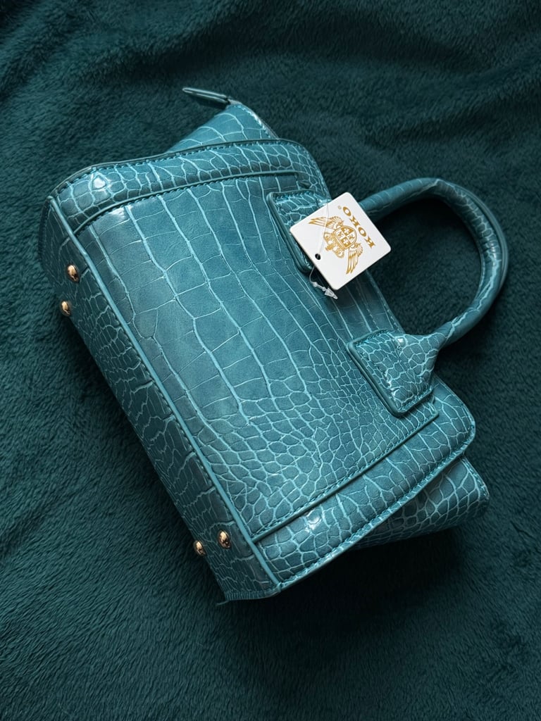 Blue leather Tote bag 