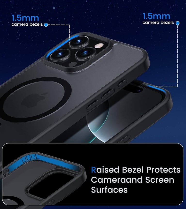 Magnetic Case iPhone 16 Pro Max Compatible with MagSafe, with 2 Screen Protectors + 1 Lens Protector