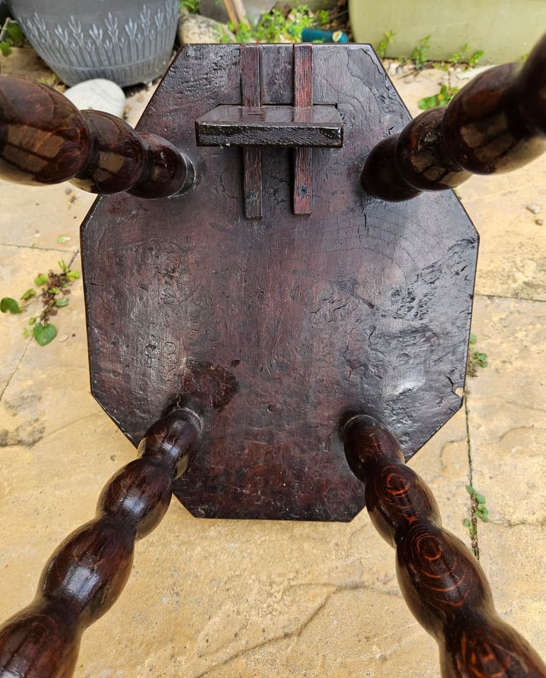 Antique Carved Oak Spinning Chair Circa 1910