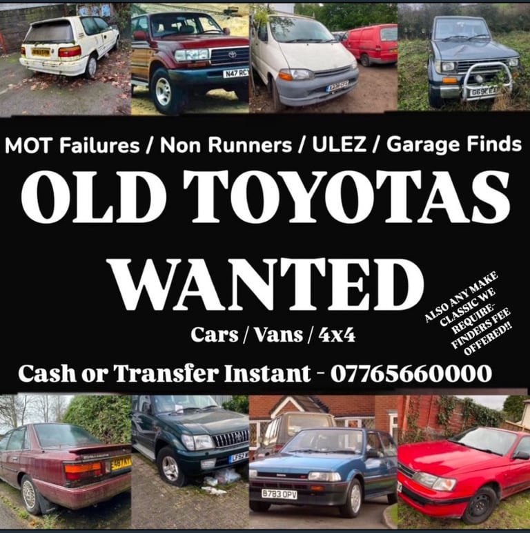 TOYOTA’S WANTED : HILUX, HIACE, LANDCRUISER, COROLLA , RAV4,YARIS 