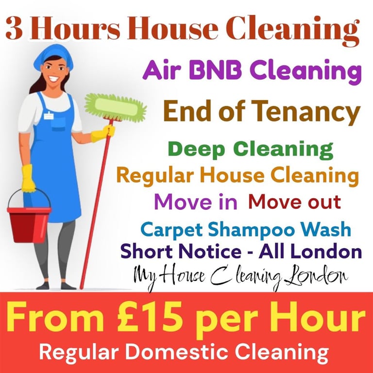 Weekly Fortnightly Domestic Cleaning £15/h End of Tenancy Deep Cleaning From £60 