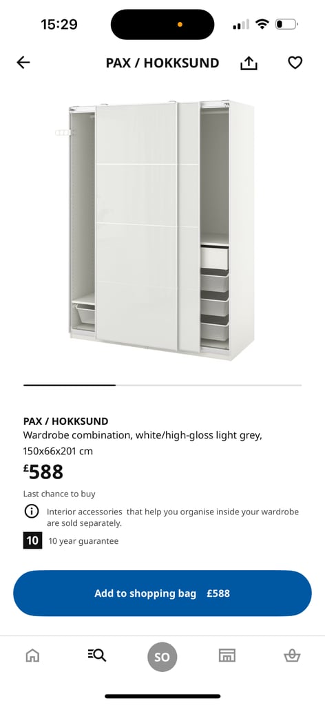 IKEA PAX sliding wardrobe white 