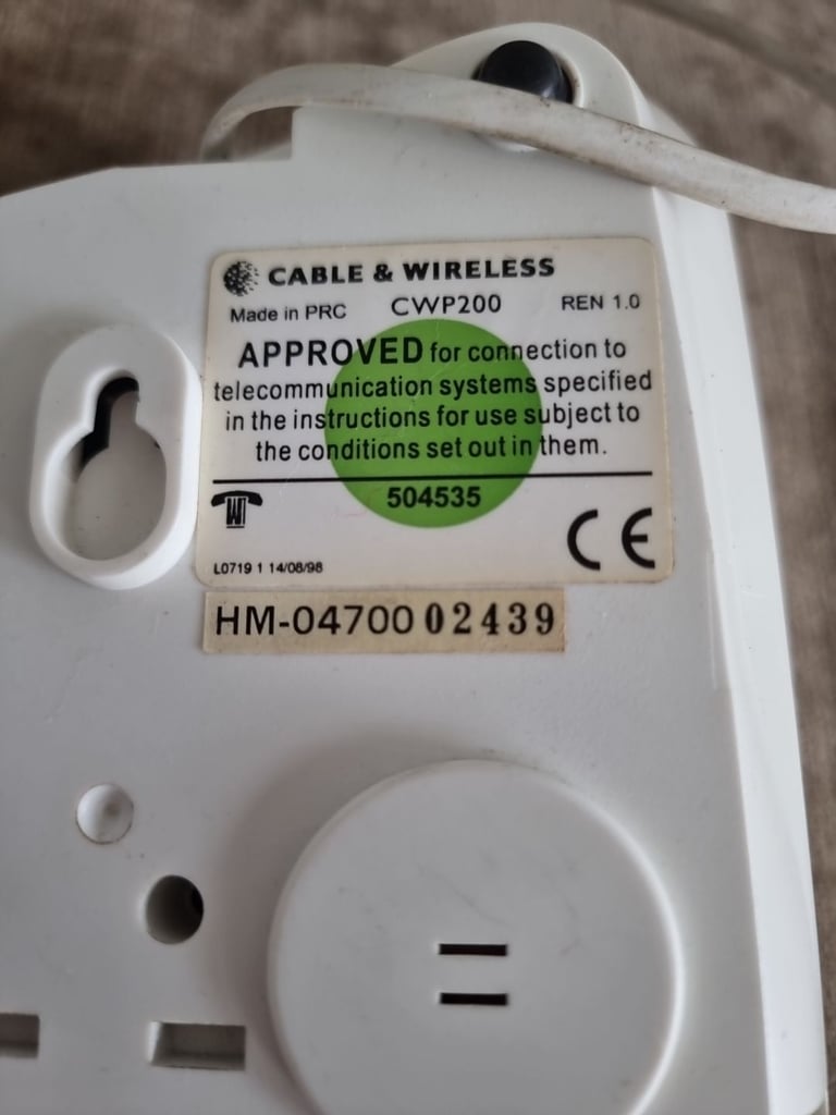 1980s CWP200 Push Button Corded White Telephone Vintage Retro