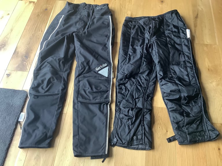 Woman’s size 38 hein gericke all seasons trousers, with detachable knee pads and inner warm linings