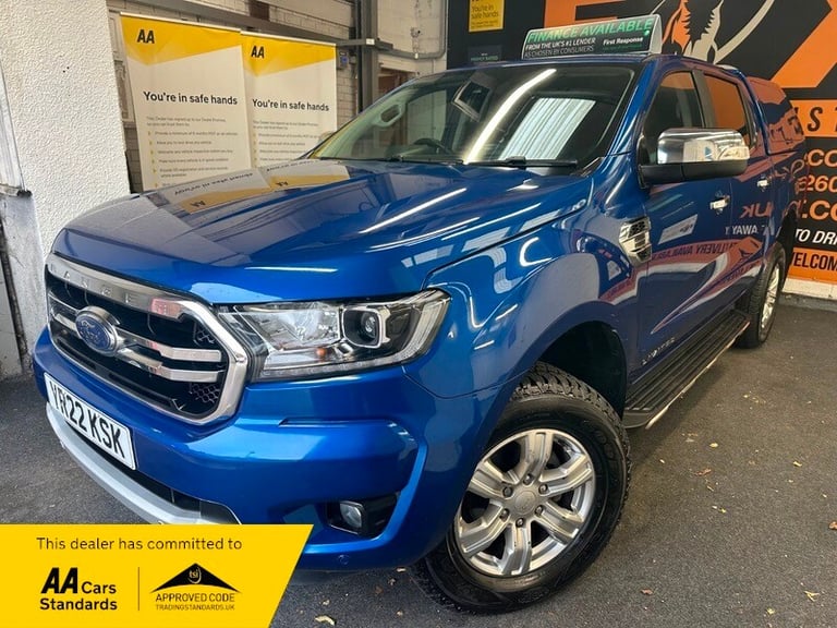 No VAT, 22 reg Ford Ranger 2.0 Ecoblue Limited double cab 4x4, rear canopy, blue