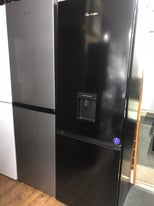 Black fridge freezer with water dispenser 