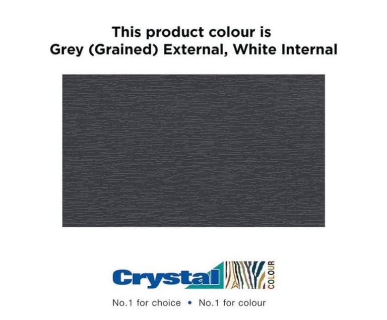 Grey uPVC Casement Clear Glazed Window - 1190mm x 1190mm
