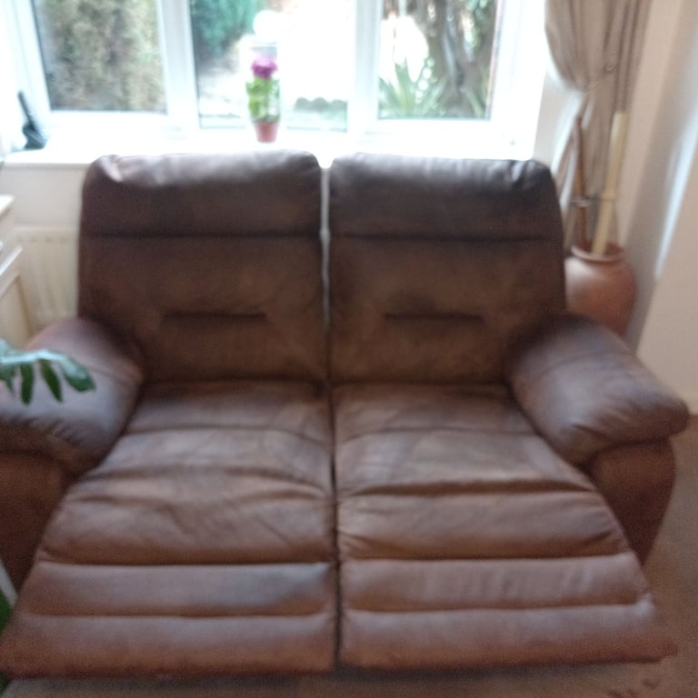 2 and 3 seater suede leather 