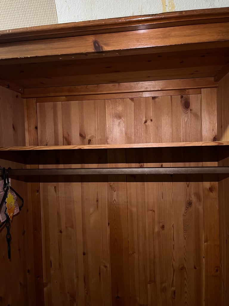 Solid Pine Double Wardrobe 