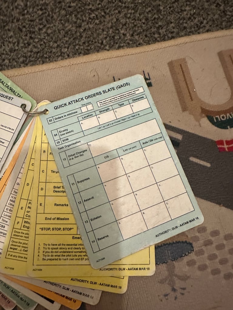 Military slates cards 