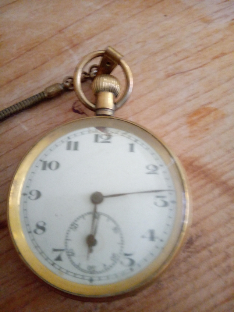 Vintage gold plate pocket watch