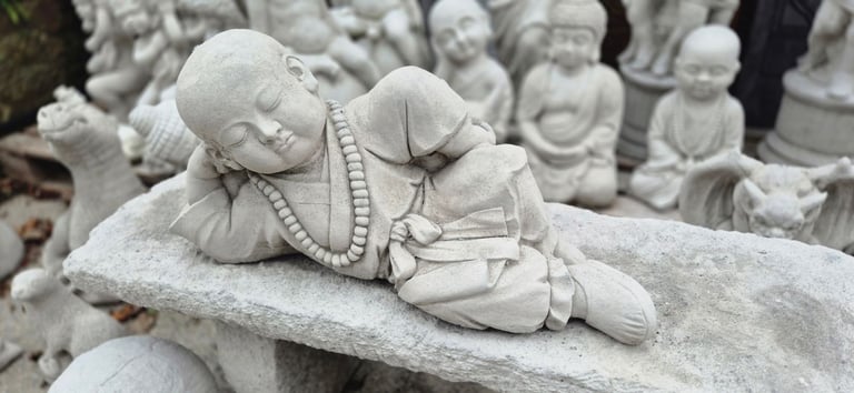 image for Relaxing concrete Buddha/ Monk garden statue