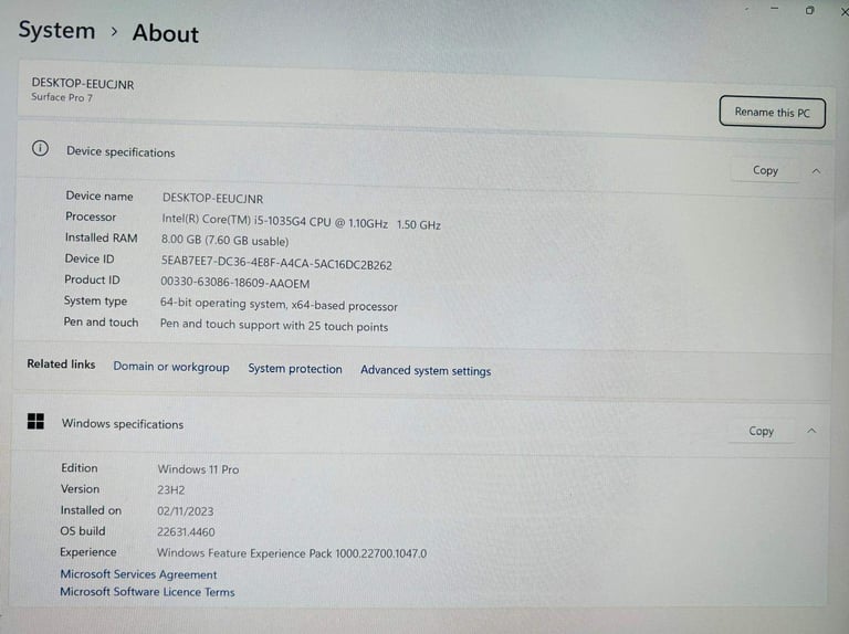 Microsoft Surface Pro 7 - i5, 8GB, 128GB