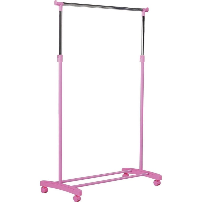 Barbie pink and chrome 167cm High clothes rail with clear cover