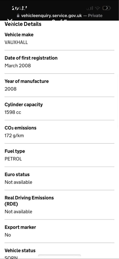 Vauxhall, ZAFIRA, MPV, 2008, Manual, 1598 (cc), 5 doors