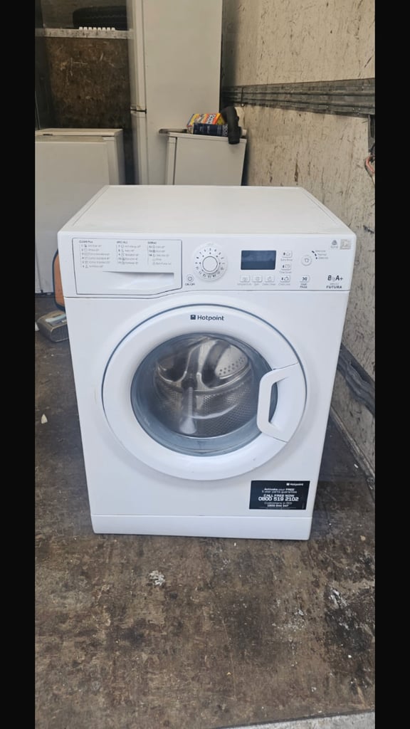 image for Hotpoint white 8kg washing machine. In excellent working condition. With 3 months warranty. 