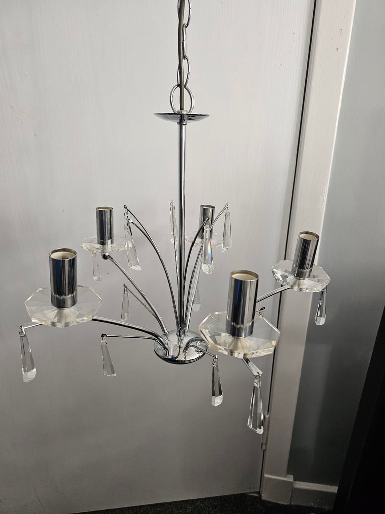 image for Silver 5 arm and 3 arm chandeliers ceiling lights