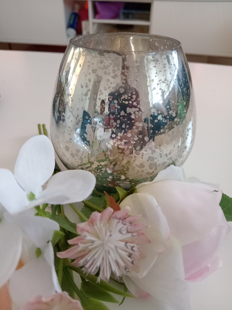Luxury Silver Mercury Effect Large Tea Light Holder Contemporary Chic Design New