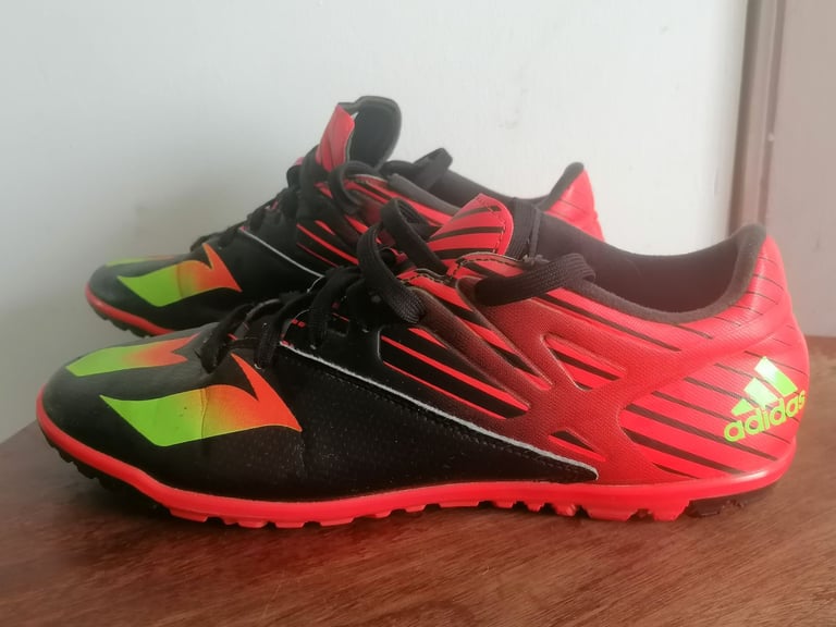 Adidas Messi Turf Soccer Shoes Green Black, red colour. Uk size - 9.