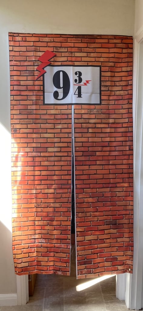 image for Harry Potter 9 and 3/4 platform curtain for Halloween Christmas Birthday Party 