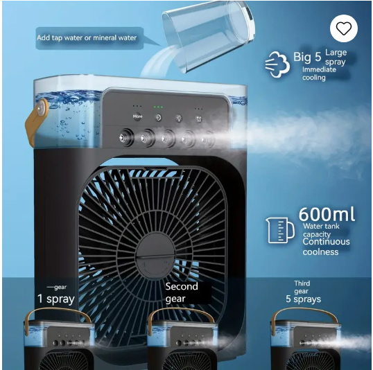 Portable Air Conditioner, Household Small Air Cooler,Normally £27 -1 Left (NEW)Black