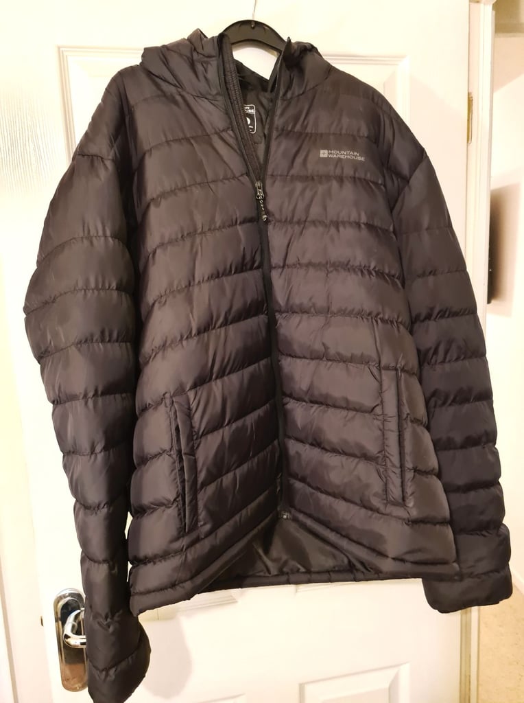 image for Brand New - Mountain Warehouse Men Lightweight Black Padded Hooded Jacket XXL