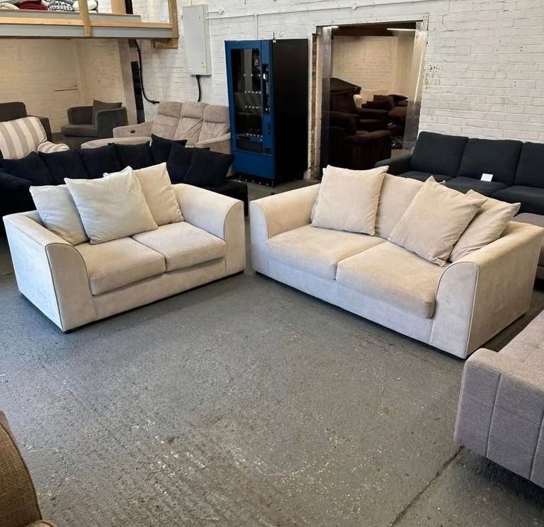 Dylan Cream Color 3+2 Seater Sofa 10% Discount Price ~~~~~ Cash On Delivery == BRAND NEW 