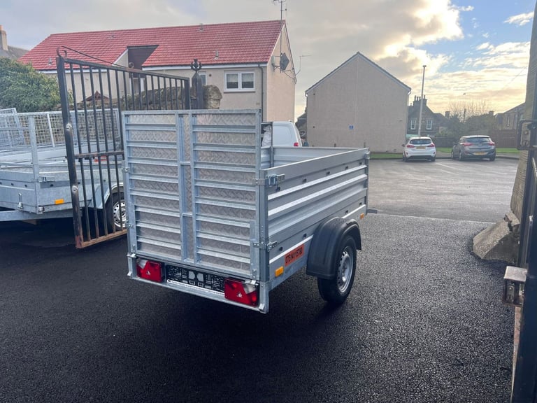 BRAND NEW 6FT X 4FT SINGLE AXLE DOUBLE BROADSIDE TRAILER WITH RAMP