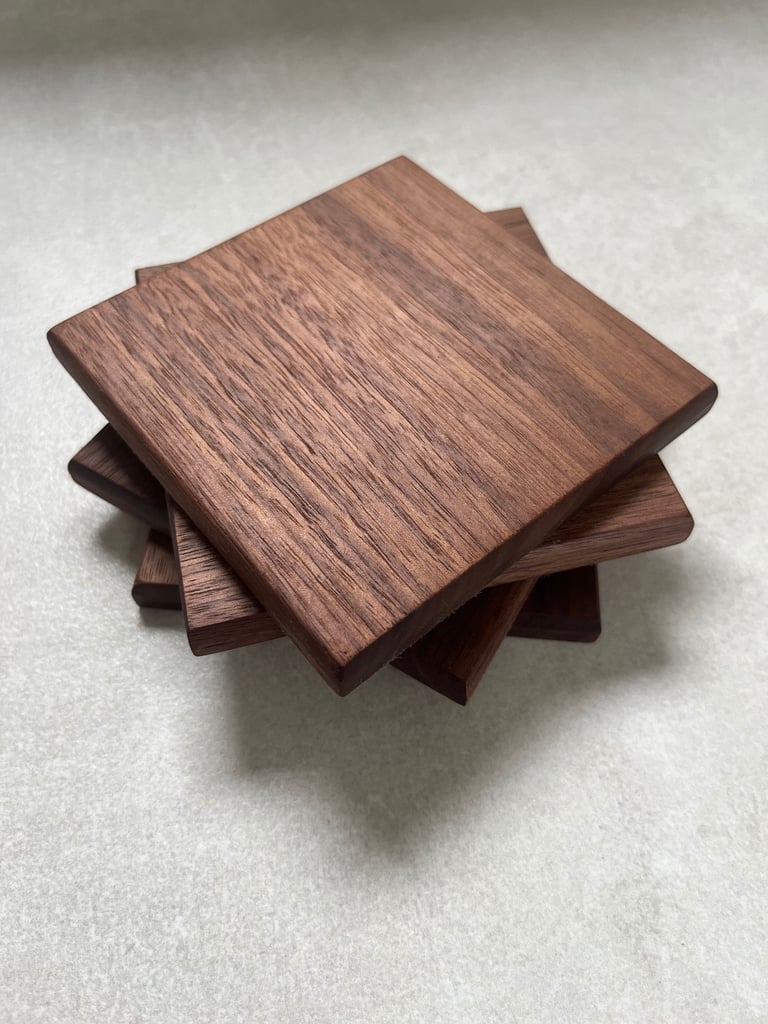 Handmade American black walnut Coasters - Pair 