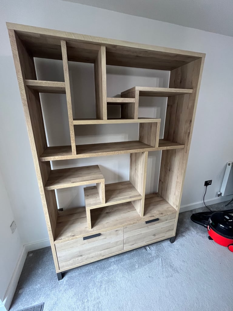 Next Bronx Large Shelving Unit Light Oak