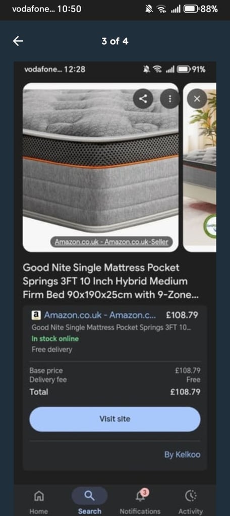 Pocket spring mattress ( single) 