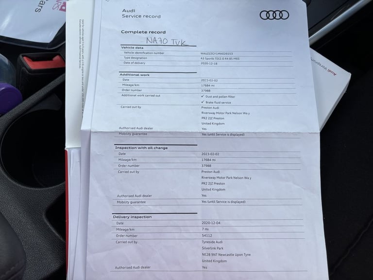 2020 Audi A3 2.0 TDI 30 Sport Sportback 5dr Diesel Manual Euro 6 (s/s) (116 ps) Hatchback Diesel ...