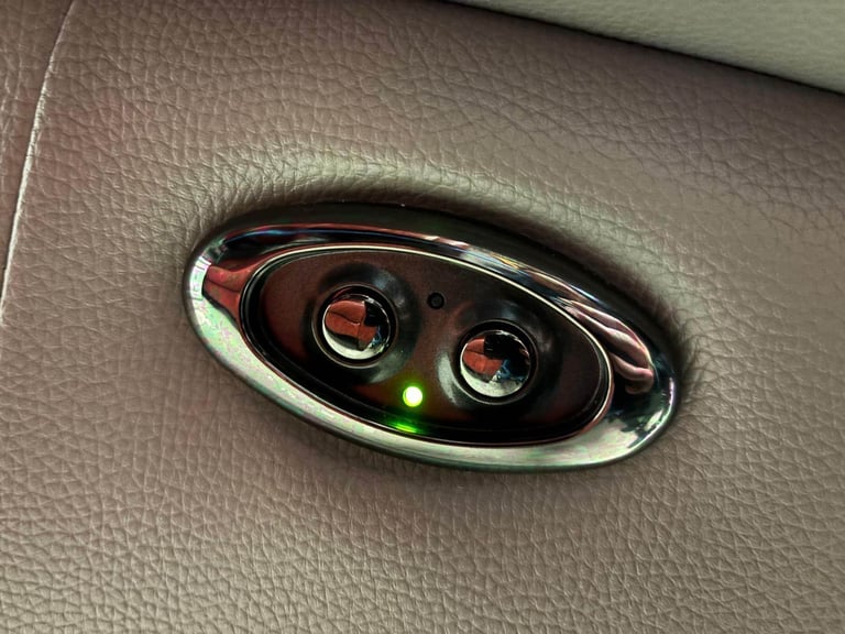 ELECTRIC RECLINER Grey Leather 2 and 3 Seater Sofas excellent condition 