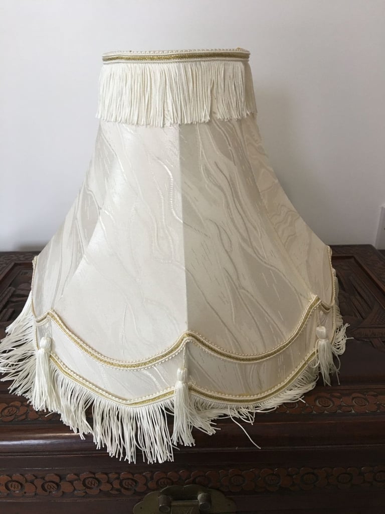 Traditional Victorian Lampshade Cream/oyster Fabric Fully Lined, Elegant