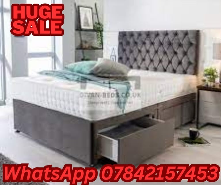 image for NEW SINGLE BED - DOUBLE BED HEADBOARD WITH MATTRESS 
