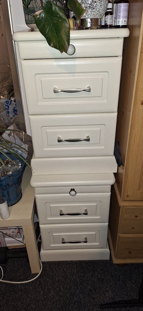 image for 2 Beautiful Cream/ White Chests of drawers 