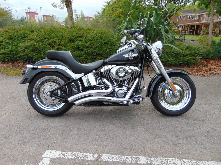image for Harley-Davidson FLSTF Fatboy 1690cc 2012 Black/Chrome Vance Hines exhaust superb