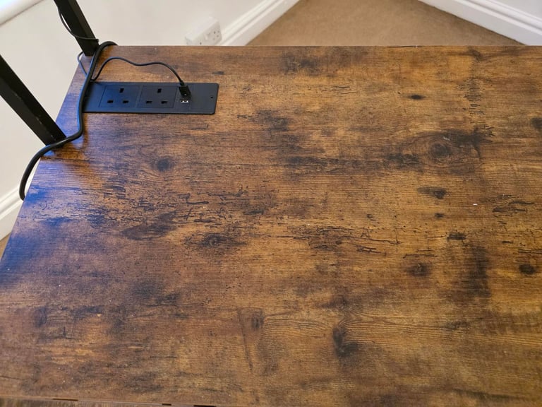 L-Shaped Rustic Corner Desk with Shelves – Great for Home Office or Gaming