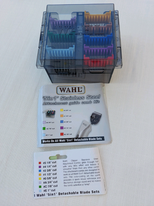 WAHL 5 in 1 Stainless Steel 8 Piece Attachment Guide Combs Kit